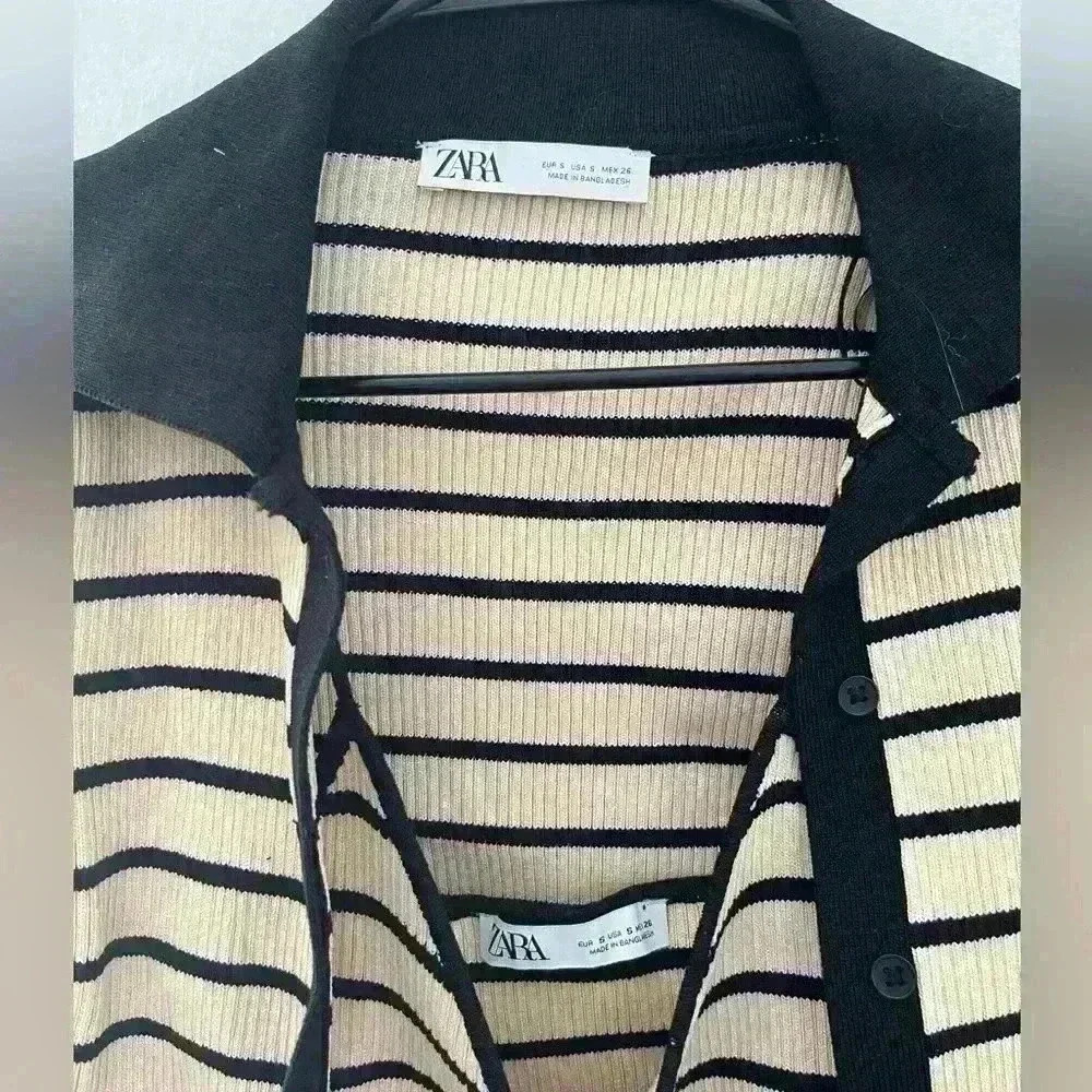 Zara striped cardigan and matching striped tank top - Picture 6 of 7